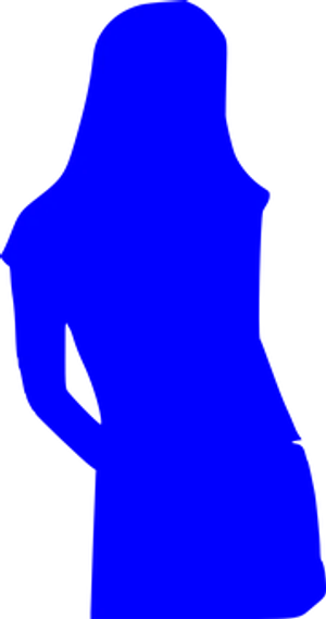 Blue Silhouette Woman Standing