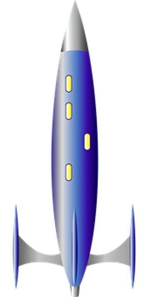 Blue Silver Retro Rocket Illustration PNG image