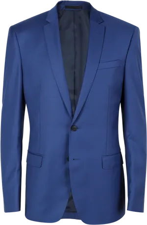 Blue Single Breasted Suit Jacket PNG image