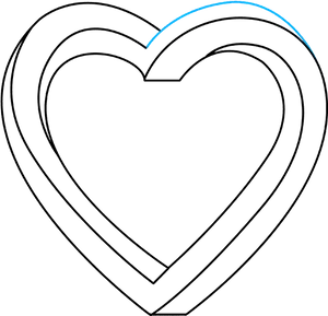 Blue Sketch Heart Outline PNG