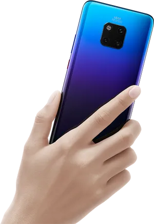 Blue Smartphonein Hand PNG image