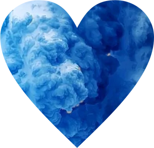 Blue Smoke Heart Shape PNG image