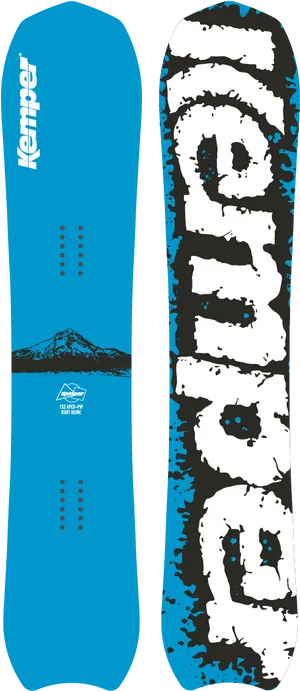 Blue Snowboard Design PNG image