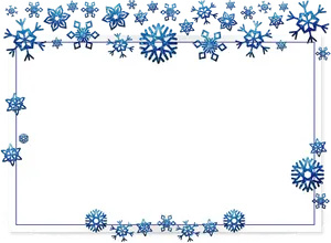 Blue Snowflake Christmas Frame PNG image