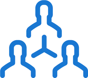 Blue Social Connection Icon PNG