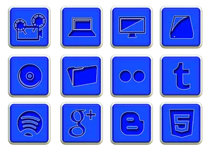 Blue Social Media Icons PNG image