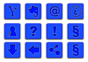 Blue Social Media Icons PNG image
