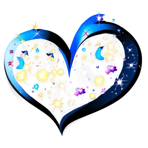 Blue Sparkle Heart Png 88 PNG image