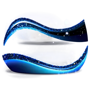 Blue Sparkle Wave PNG 8