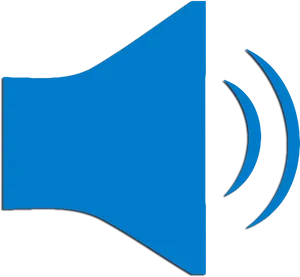 Blue Speaker Icon Sound Waves PNG image