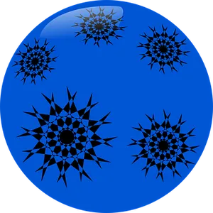 Blue Spherewith Star Patterns PNG image