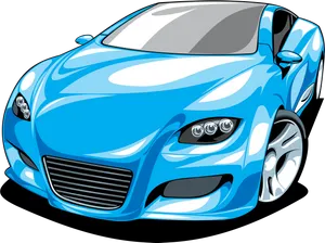 Blue Sports Car Illustration PNG image