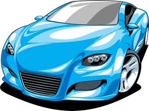 Blue Sports Car Illustration.png PNG image