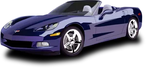 Blue Sports Car Illustration