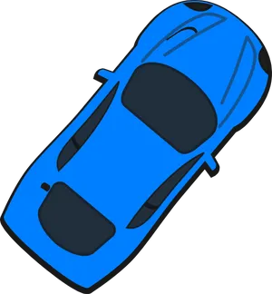 Blue Sports Car Top View PNG image