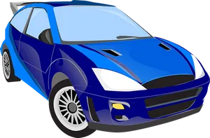 Blue Sports Car Vector Illustration