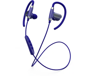 Blue Sports Earphoneswith Ear Hooks PNG image