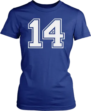 Blue Sports Jersey Number14 PNG image
