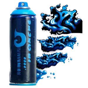 Blue Spray Paint PNG 05252024