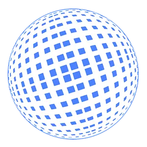 Blue Squares Sphere Illusion