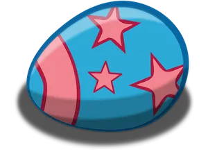 Blue Star Pattern Easter Egg PNG image