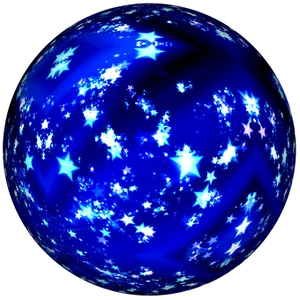 Blue Star Pattern Sphere PNG image