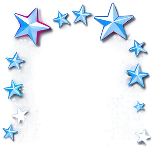Blue Stars Border PNG 06252024
