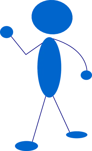 Blue Stickman Figure PNG image