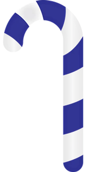 Blue Striped Candy Cane PNG image