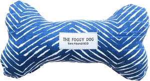 Blue Striped Fabric Dog Bone Toy
