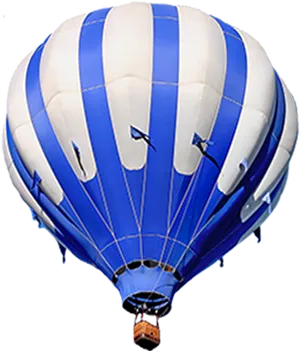 Blue Striped Hot Air Balloon Transparent Background.png PNG image