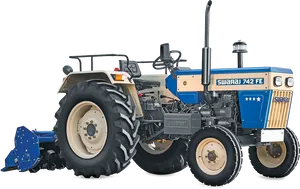 Blue Swaraj742 F E Tractor PNG image