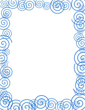 Blue Swirl Decorative Border PNG image