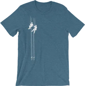 Blue T Shirt White Astronaut Design PNG image