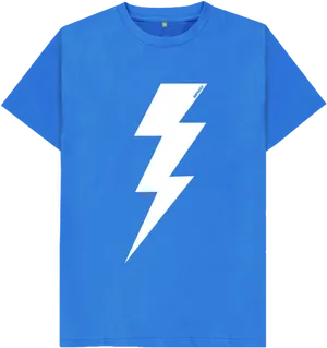 Blue T Shirt With White Lightning Bolt PNG image