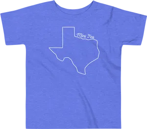 Blue T Shirtwith White Texas Outlineand Mini Tex Text PNG image