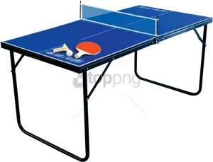 Blue Table Tennis Setwith Paddlesand Ball PNG image