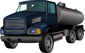 Blue Tanker Truck Illustration
