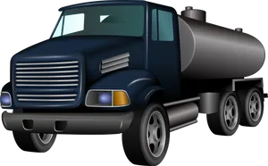 Blue Tanker Truck Illustration