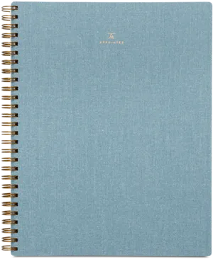 Blue Textured Spiral Notebook PNG image