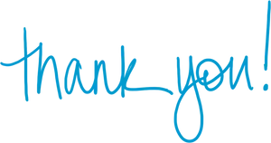 Blue Thank You Calligraphy PNG image