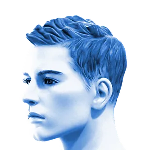 Blue Toned Profile Portrait