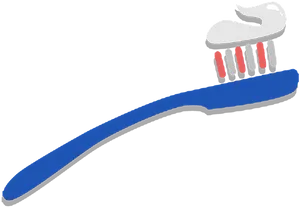 Blue Toothbrush With Toothpaste Illustration PNG