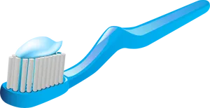 Blue Toothbrush With Toothpaste PNG