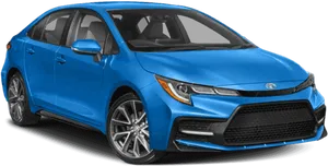 Blue Toyota Corolla Sedan Profile View PNG image