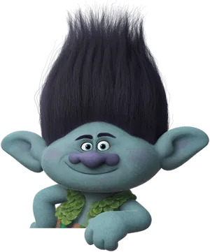 Blue Troll With Giant Hair.png PNG image