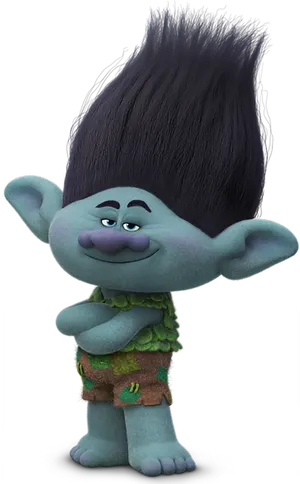 Blue Troll With Tall Hair PNG image