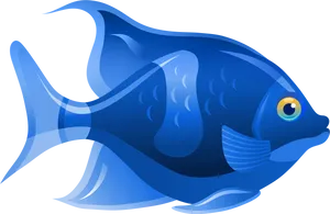 Blue Tropical Fish Illustration PNG