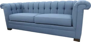 Blue Tufted Chesterfield Sofa PNG image