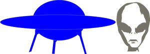 Blue U F Oand Alien Icon PNG image
